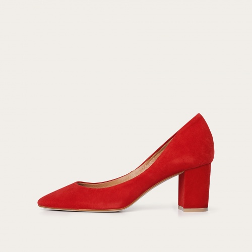 Migdal High Heels, red suede